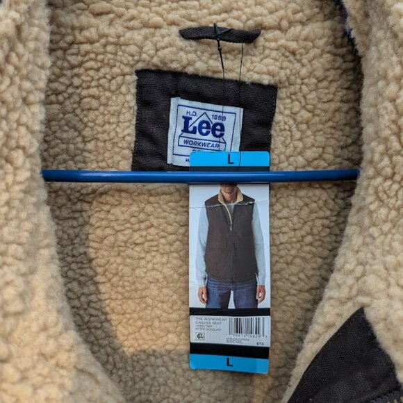 NWT! Lee Workwear Men's Sherpa Lined Workwear Vest - Picture 7 of 16
